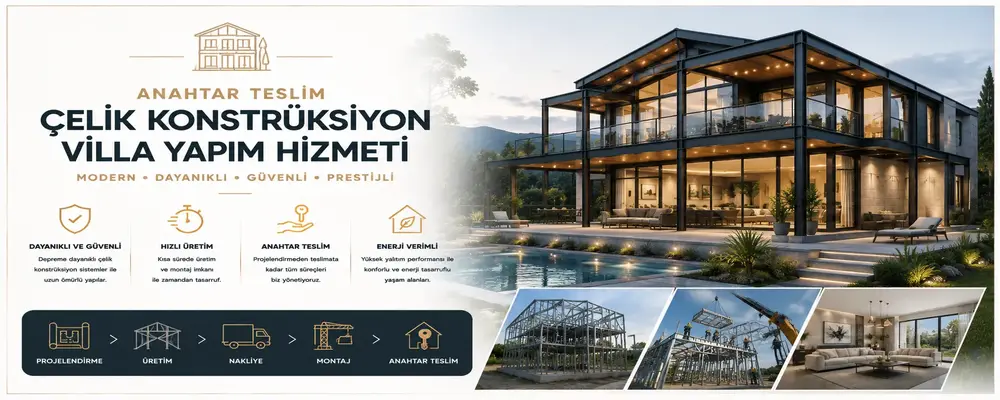 Çelik Konstrüksiyon Villa Yapımı